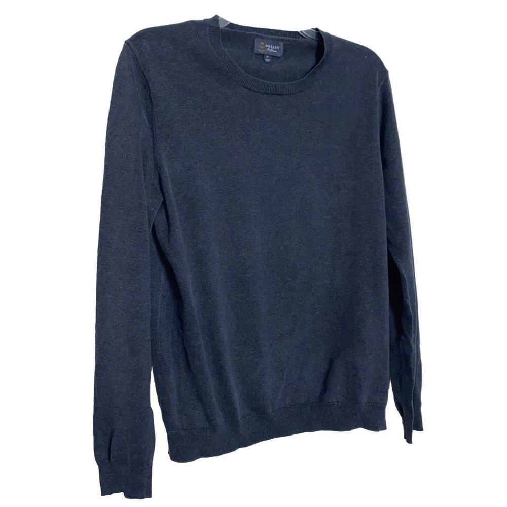 Wallin & Bros Sweater Top Crewneck Pullover Blue Cashmere Blend Long Sleeve  XL